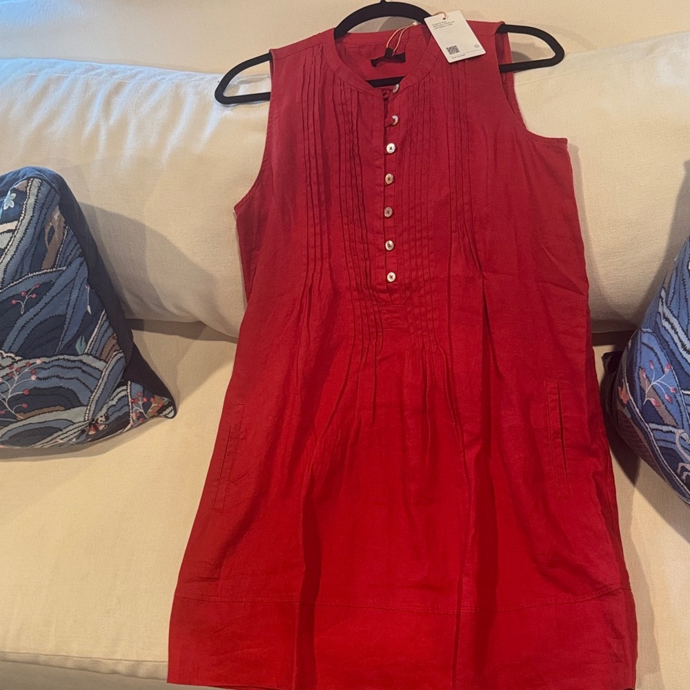 Quince Scarlet Sleeveless Mini Dress